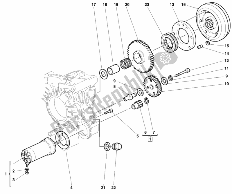 Tutte le parti per il Generatore - Motore Di Avviamento del Ducati Supersport 750 SS 1999